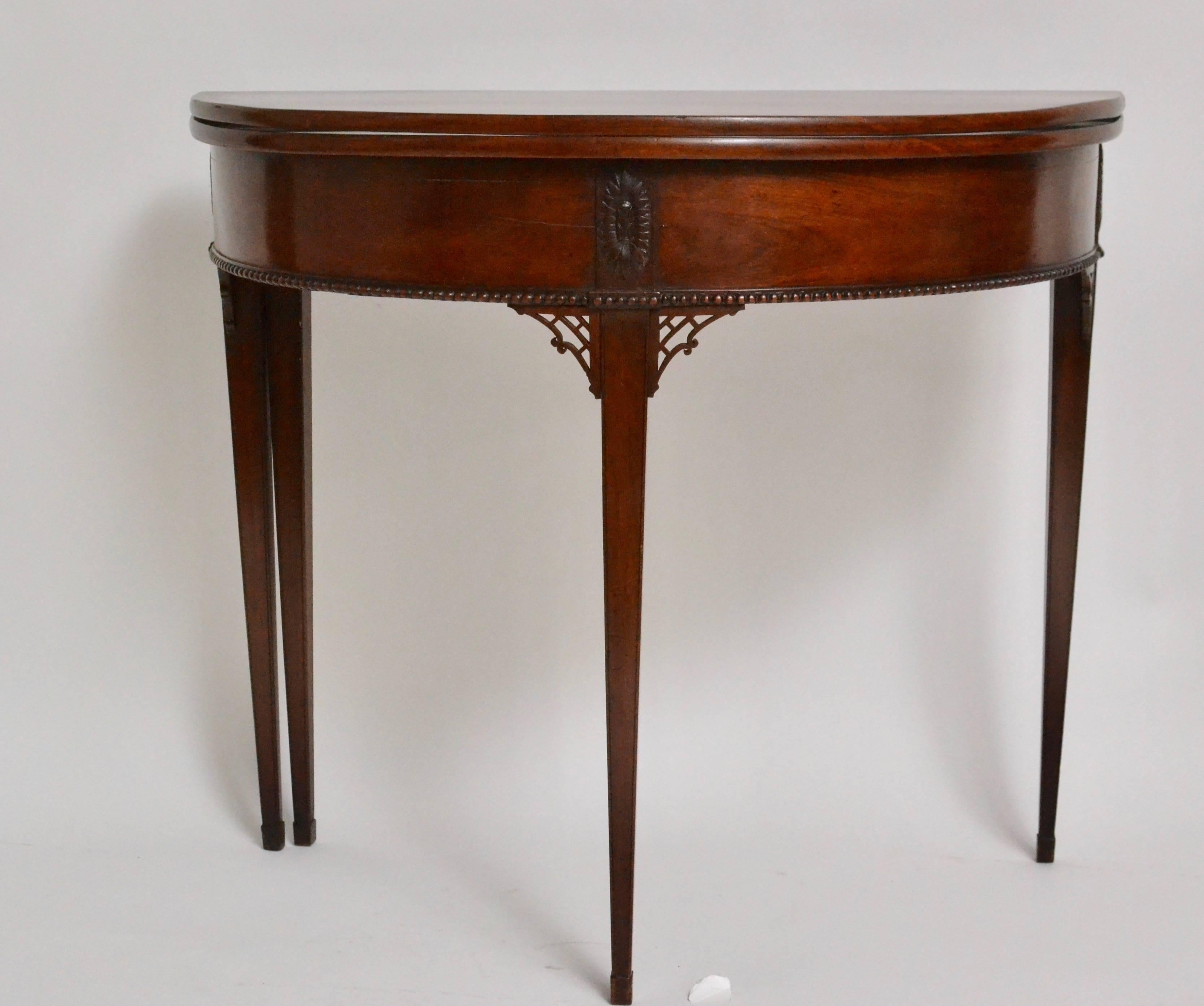 Veneer Pair of Gustavian Mahogany Games Tables Attributed to Carl Diedrik Fick