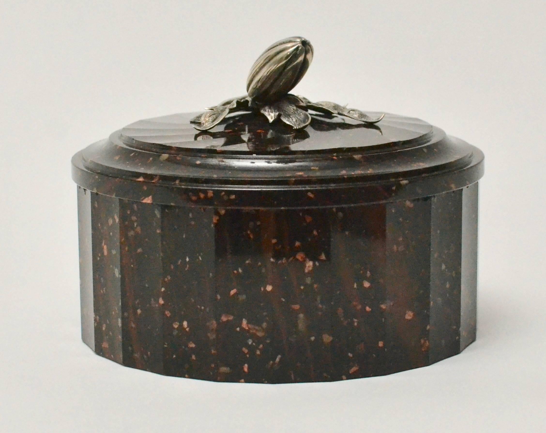 19th Century Silver Mounted Swedish Porphyry Box