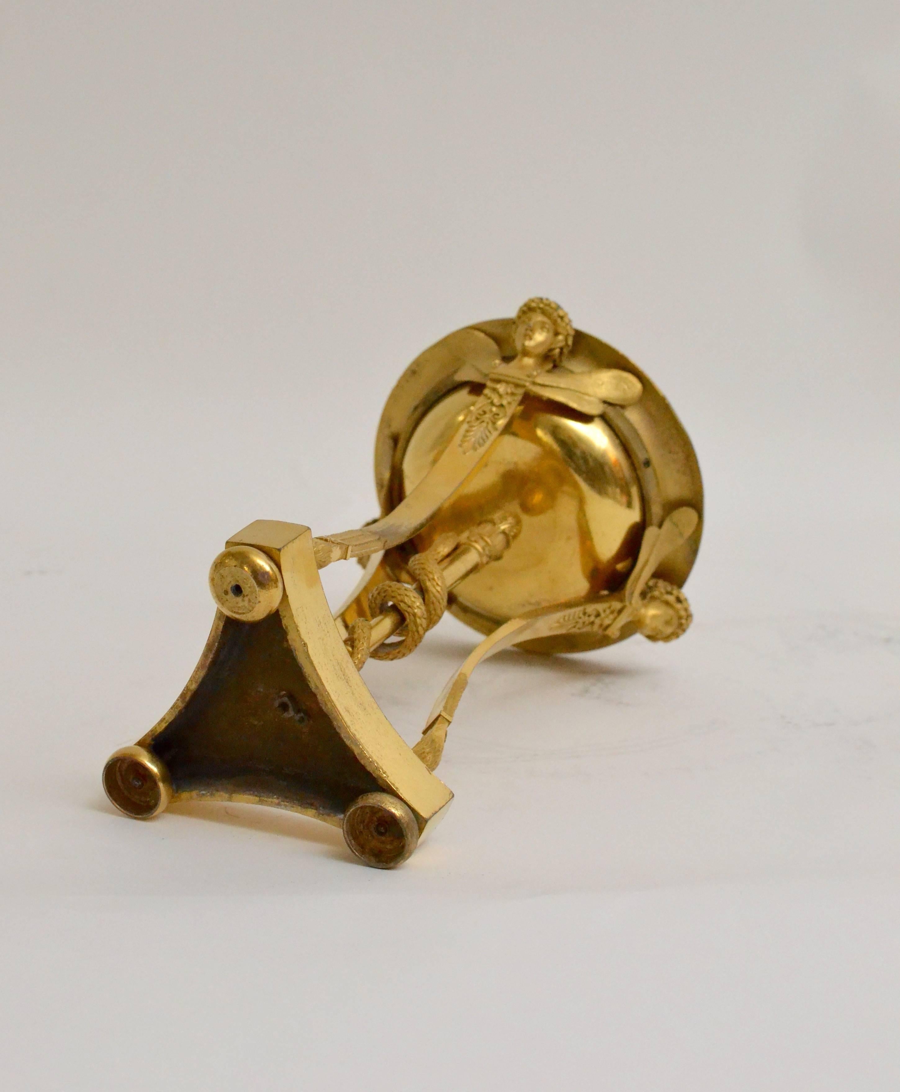 European Pair of Empire Gilt Bronze Tazza, Early 19th Century