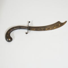 Indian Miniature Sabre Letter Opener in Engraved Steel, Late 19th Century