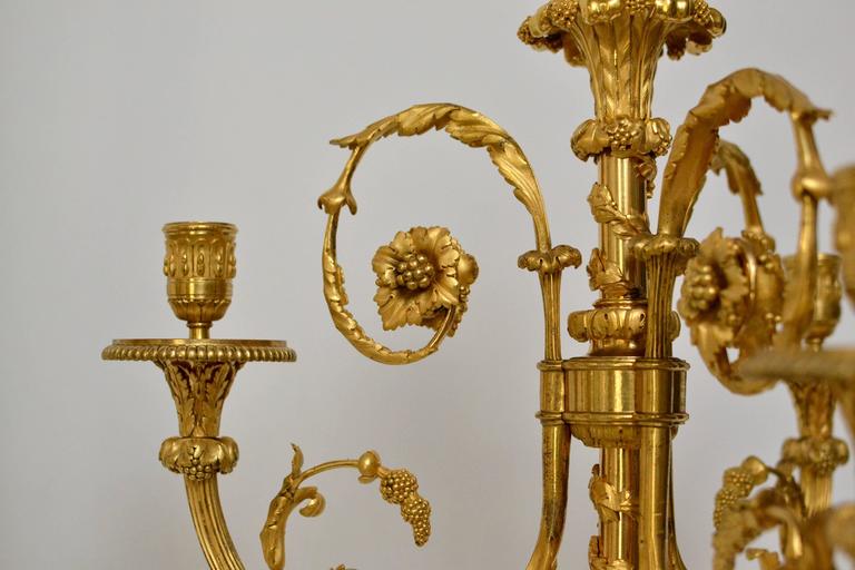 Bronze Important Pair of Louis XVI Candelabra Attributed to Francois Remond