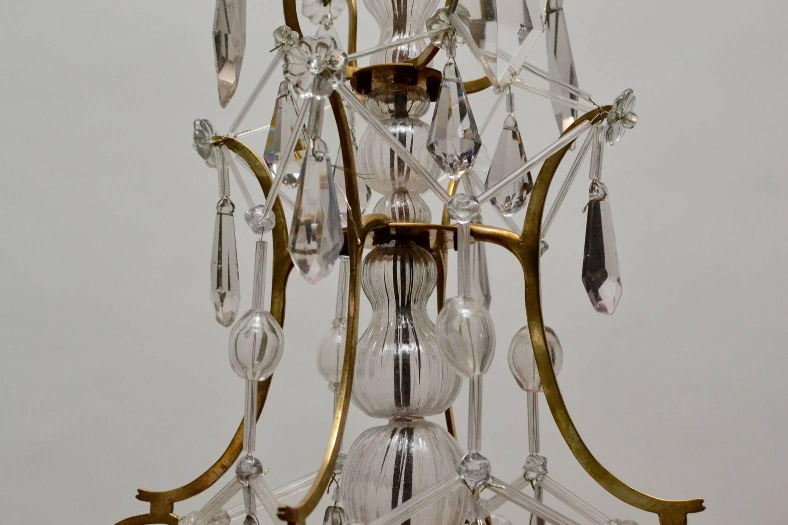 18th Century and Earlier Small Swedish Rococo Chandelier Signed by Olof Westerberg, Stockholm, 1793