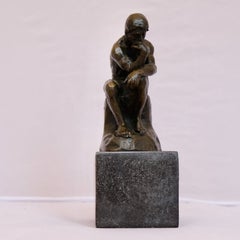 Auguste Rodin The Thinker Le Penseur Bronze Sculpture Reproduction, JB Déposée
