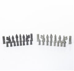 Tore Strindberg Swedish Pewter Chess Set of 32 Pieces, Herman Bergman, 1920s