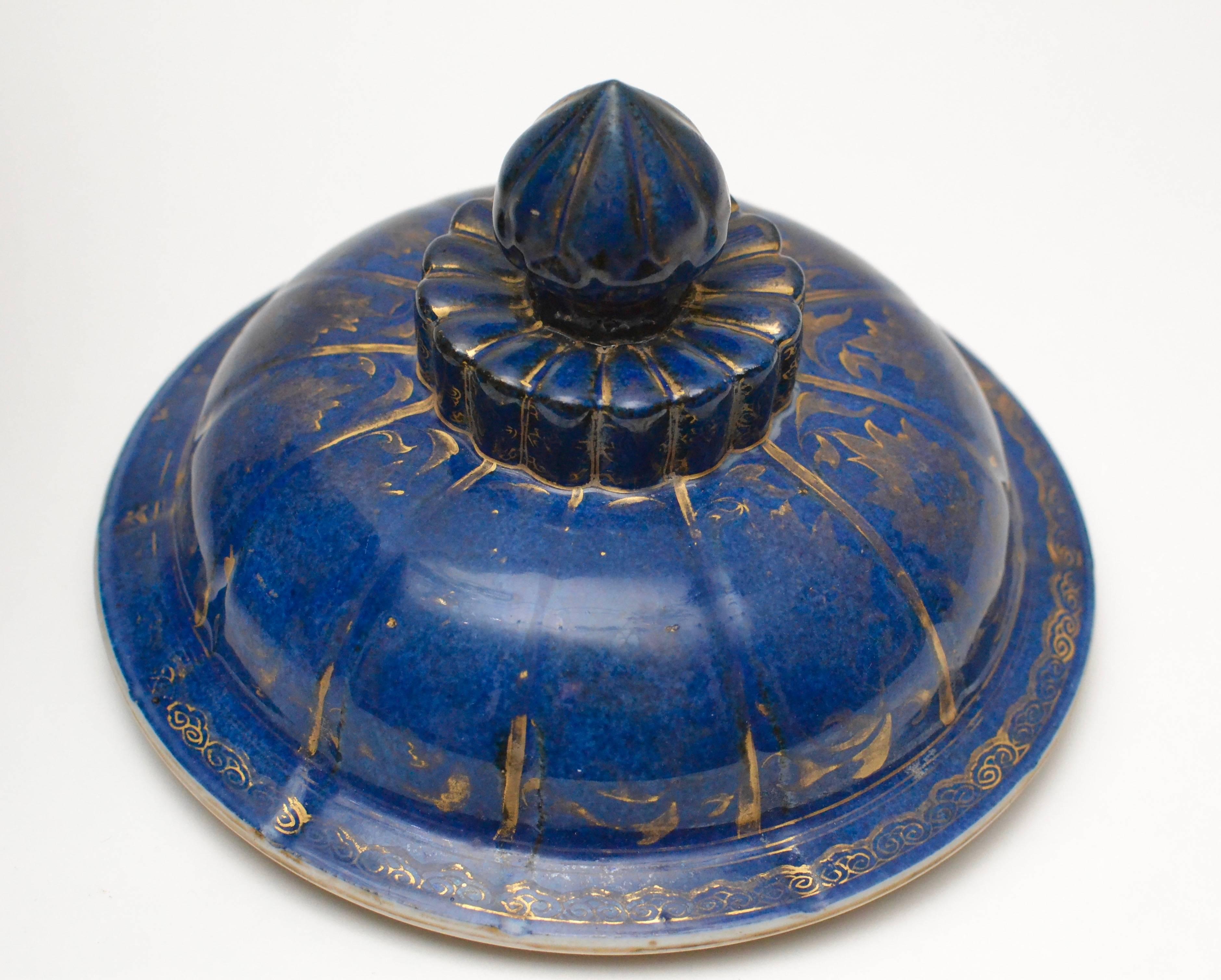 18th Century and Earlier Chinese Powderblue Urn with a Lid from the Kangxi Period (1661-1722)