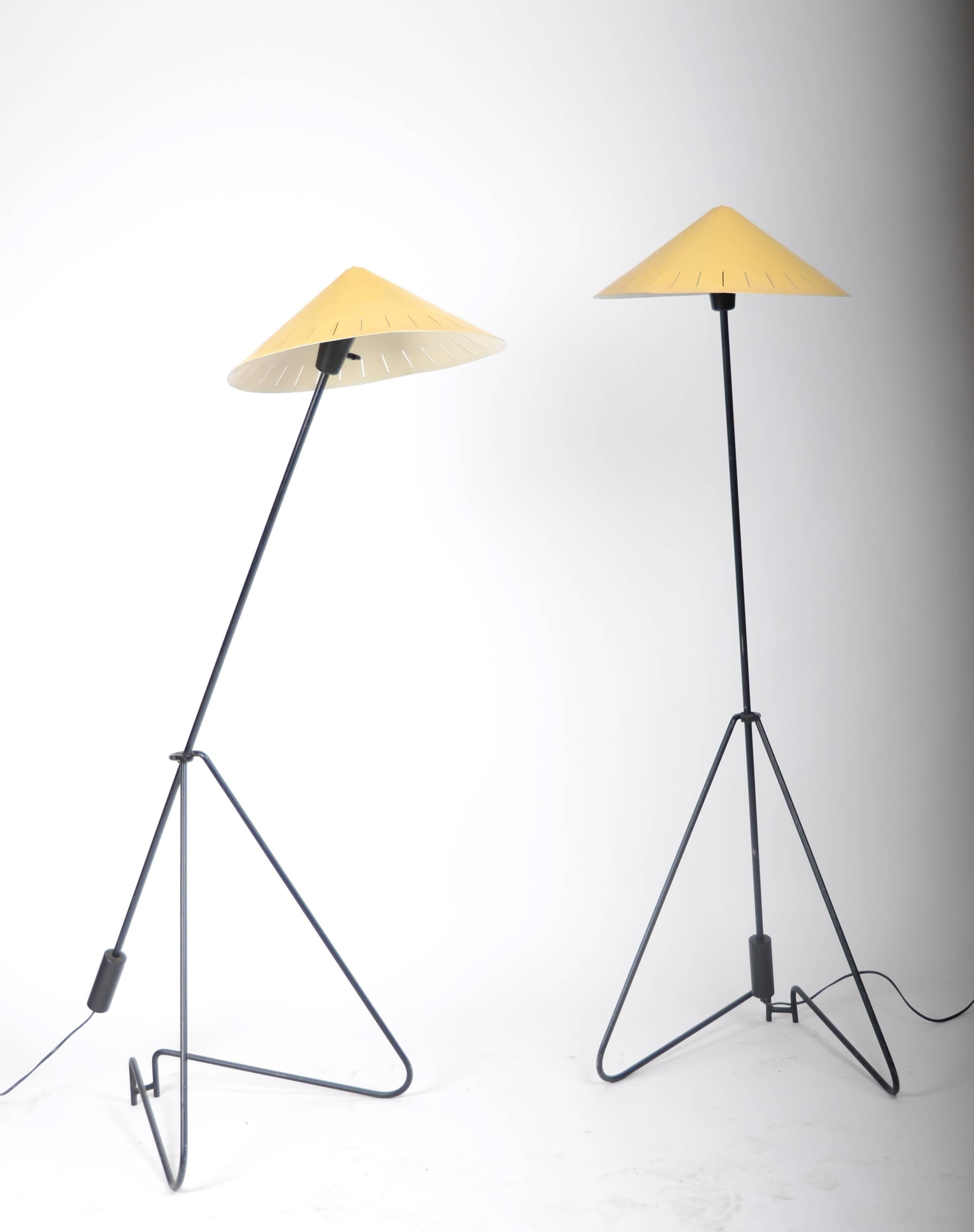 Scandinavian Modern Pair of Floor Lamps, Sweden, 1950-1960s