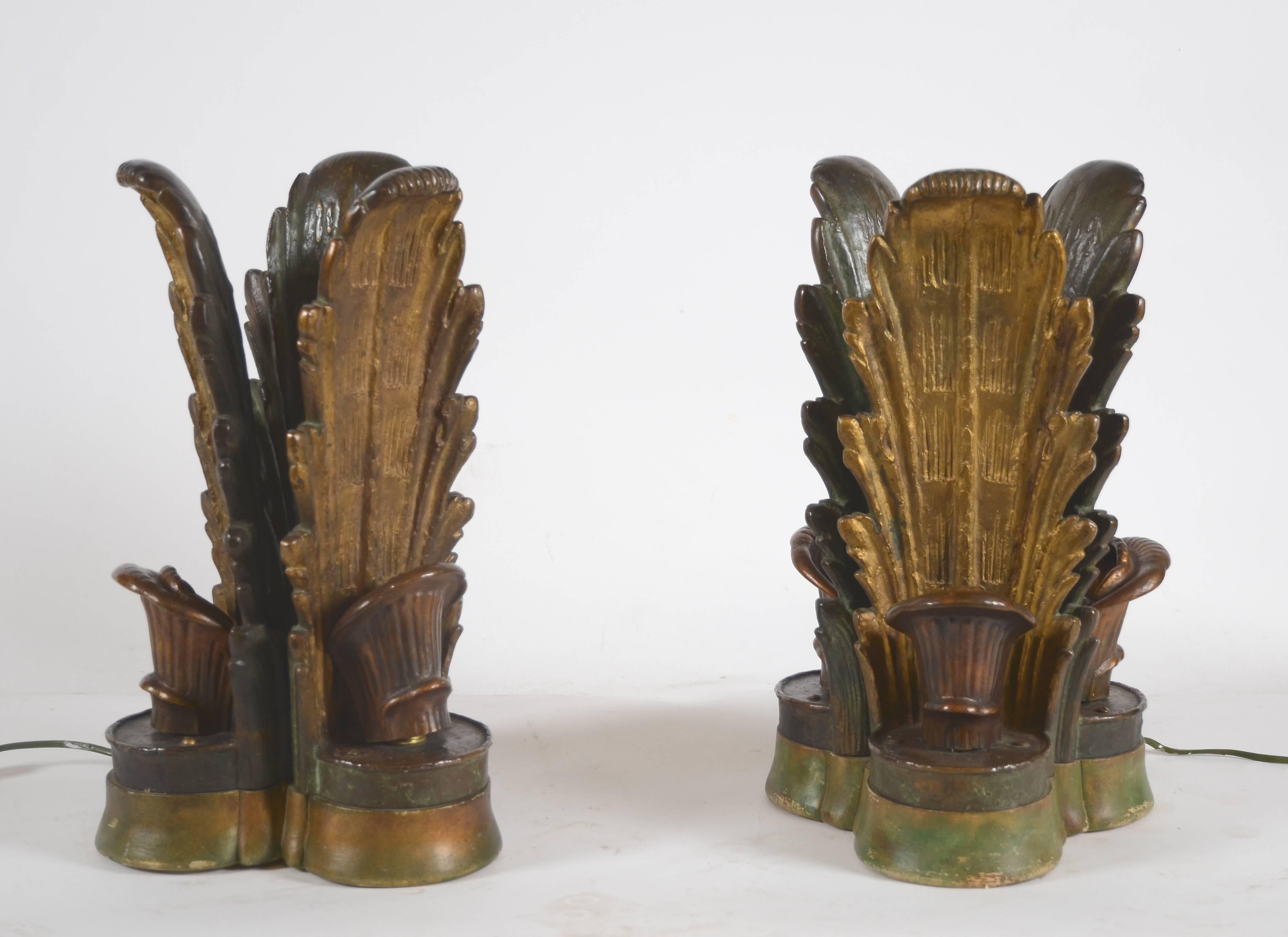 Mid-20th Century Ansgar Almquist, a Pair of Table Uplights, Bronze, Swedish Grace, 1943