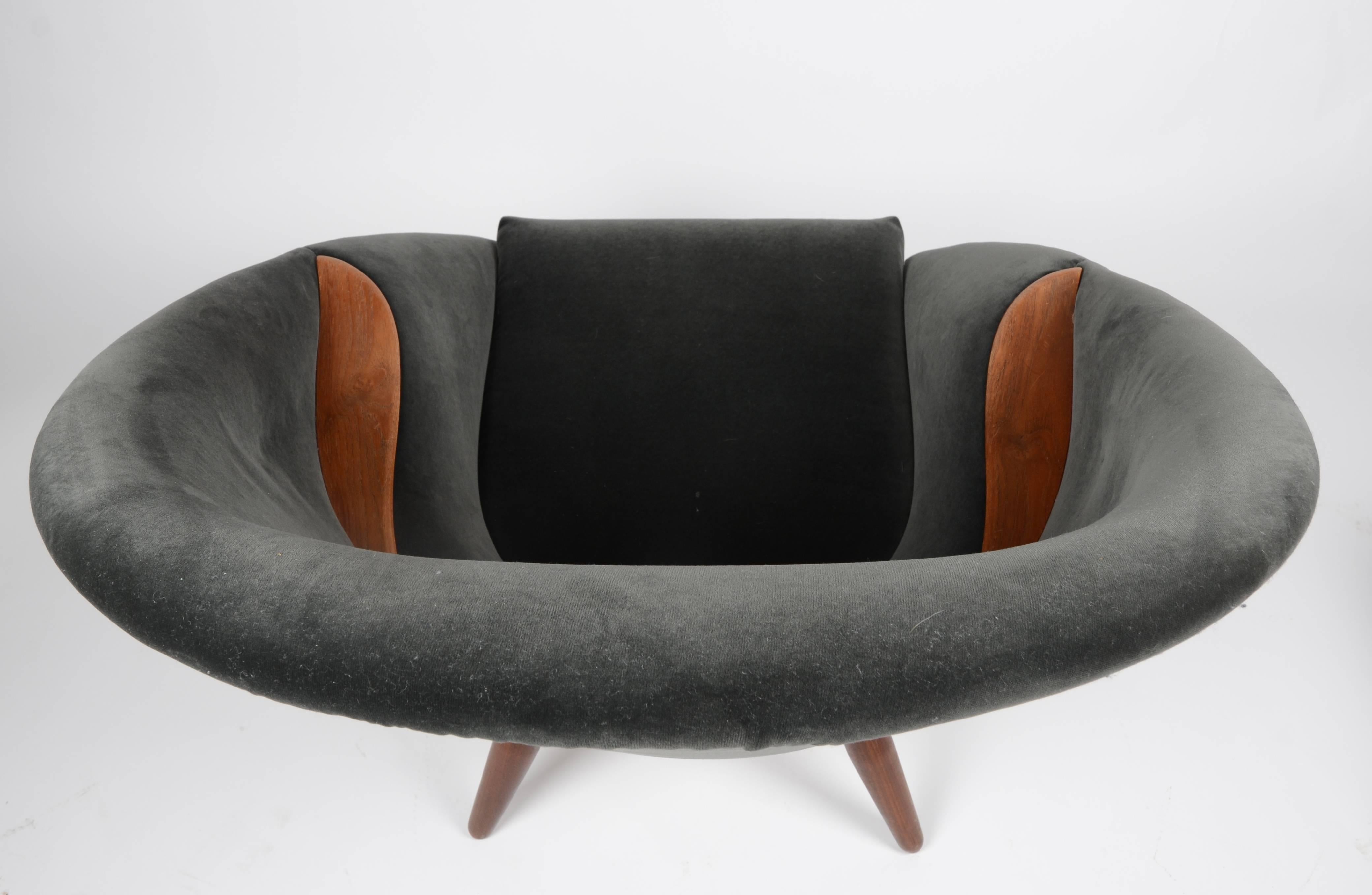 Danish Lounge Chair and Ottoman by Nanna Ditzel, Kolds Savværk, Denmark, 1950s
