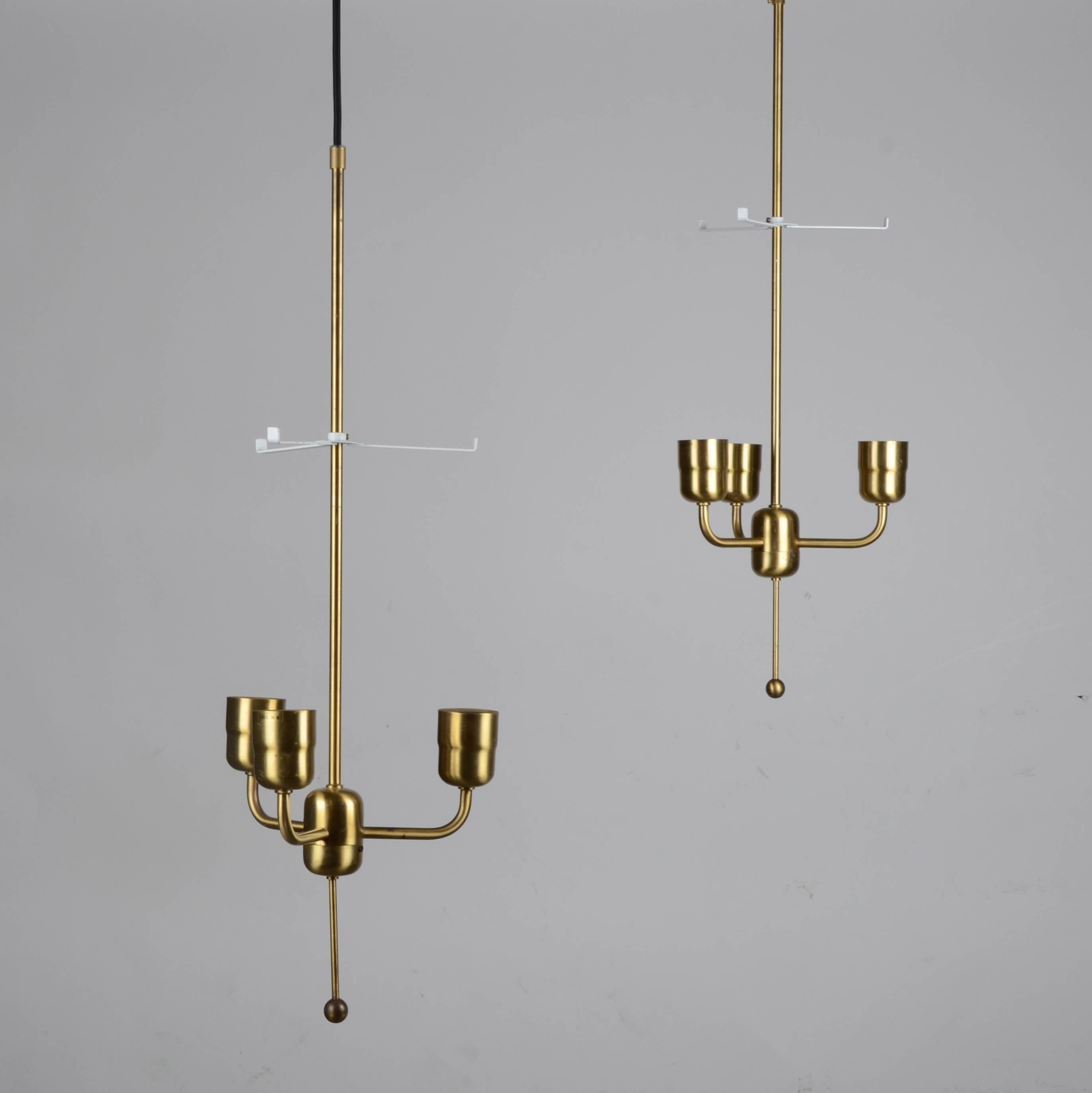 Swedish Pair of Pendants, leather shades, Hans-Agne Jakobsson, Markaryd, 1960/70s