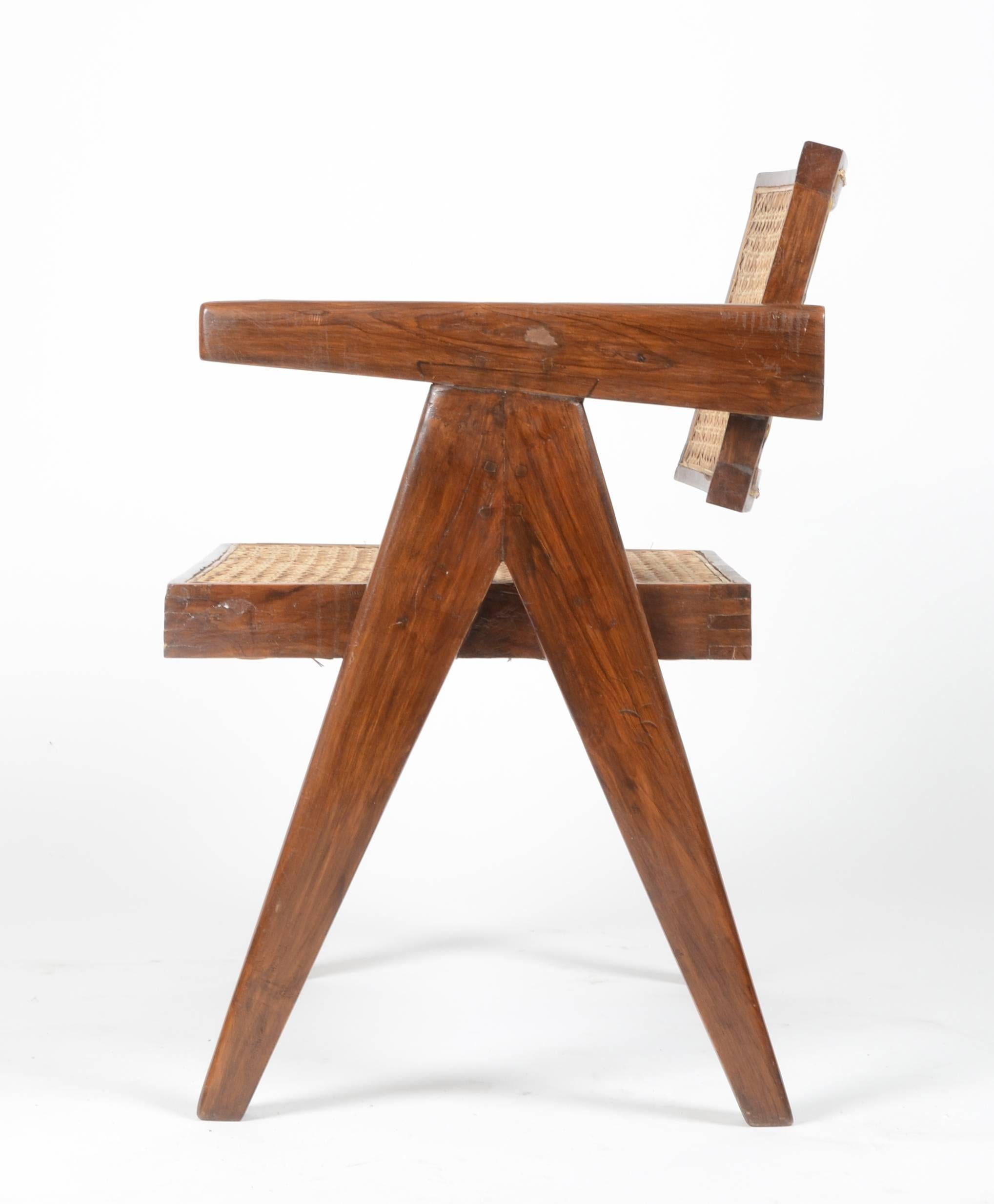Mid-20th Century Pierre Jeanneret, Desk and Chair, Chandigarh, India, 1950s