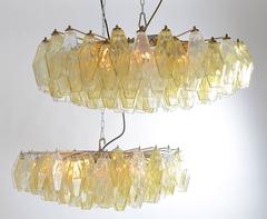 Pair of Ceiling Lights, Model “Poliedri, ” Designed by Carlo Scarpa, Venini