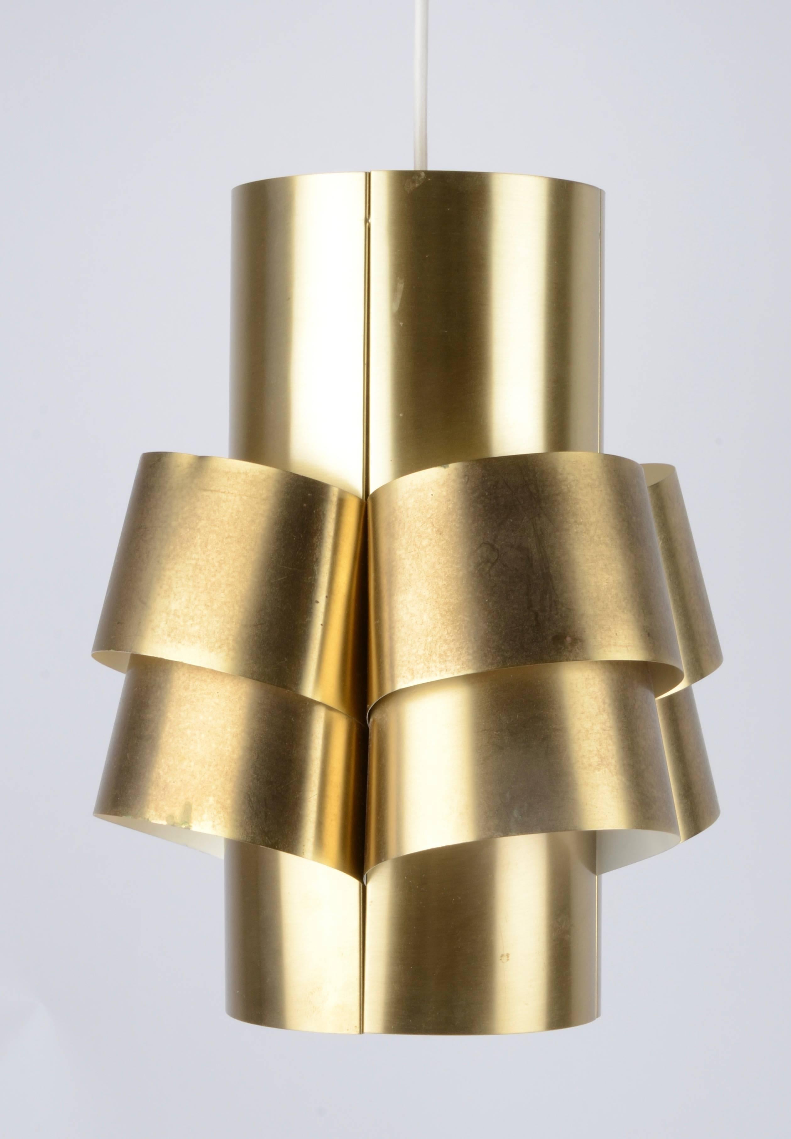 A sculptural brass lamp designed by Hans Agne Jakobsson for Markaryd. Sweden, 1960s-1970s.