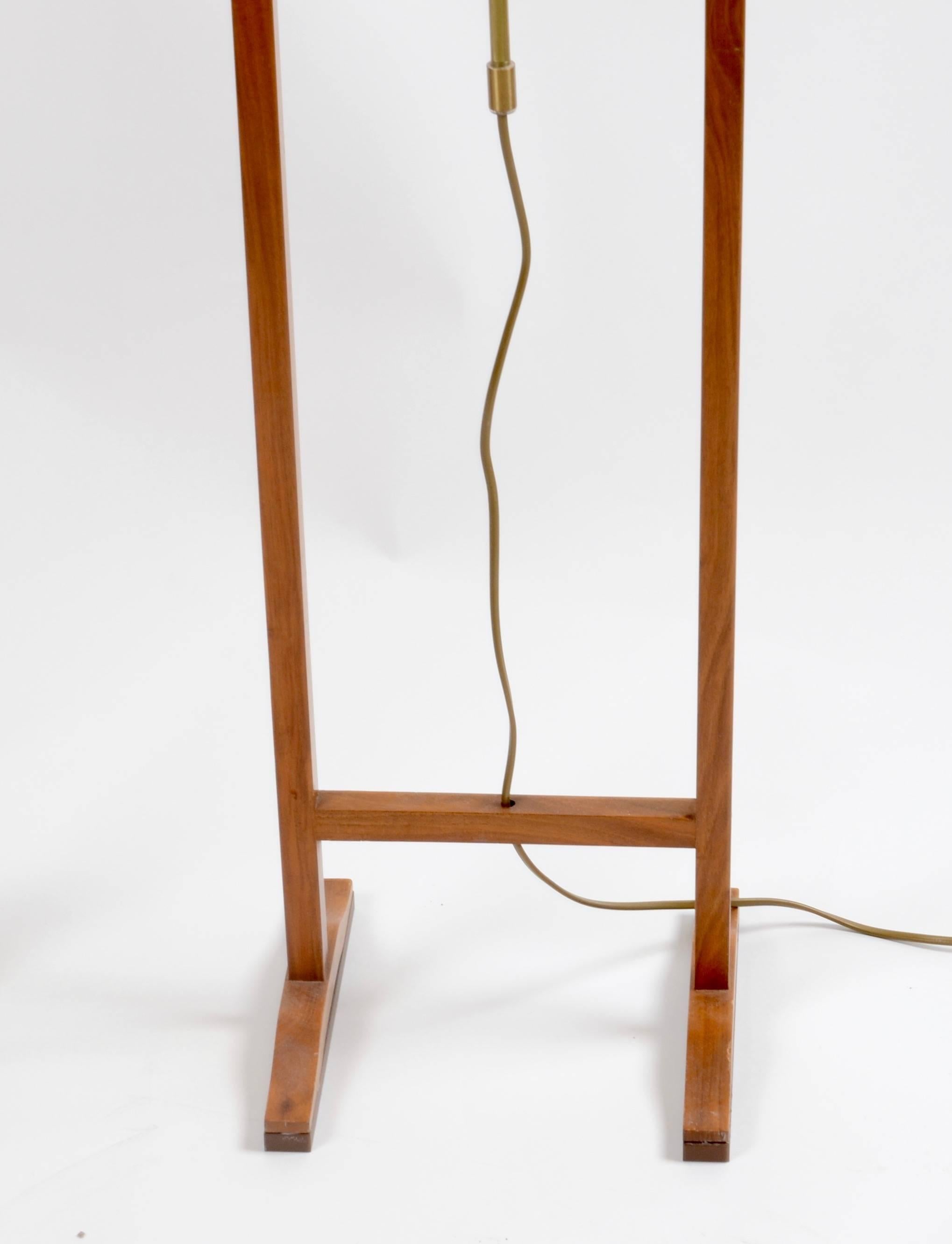 Swedish Pair of Floor Lamp, Walnut and Brass, Josef Frank for Svenskt Tenn