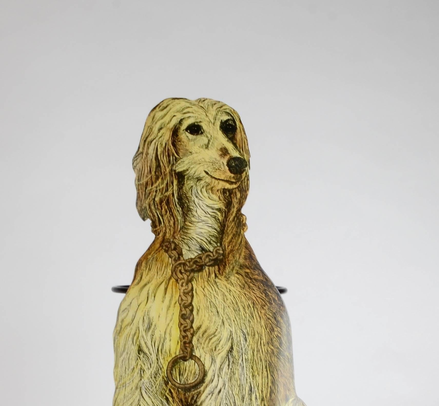 Umbrella stand with motif of a dog, designed by Piero Fornasetti, Italy, mid-1900s.