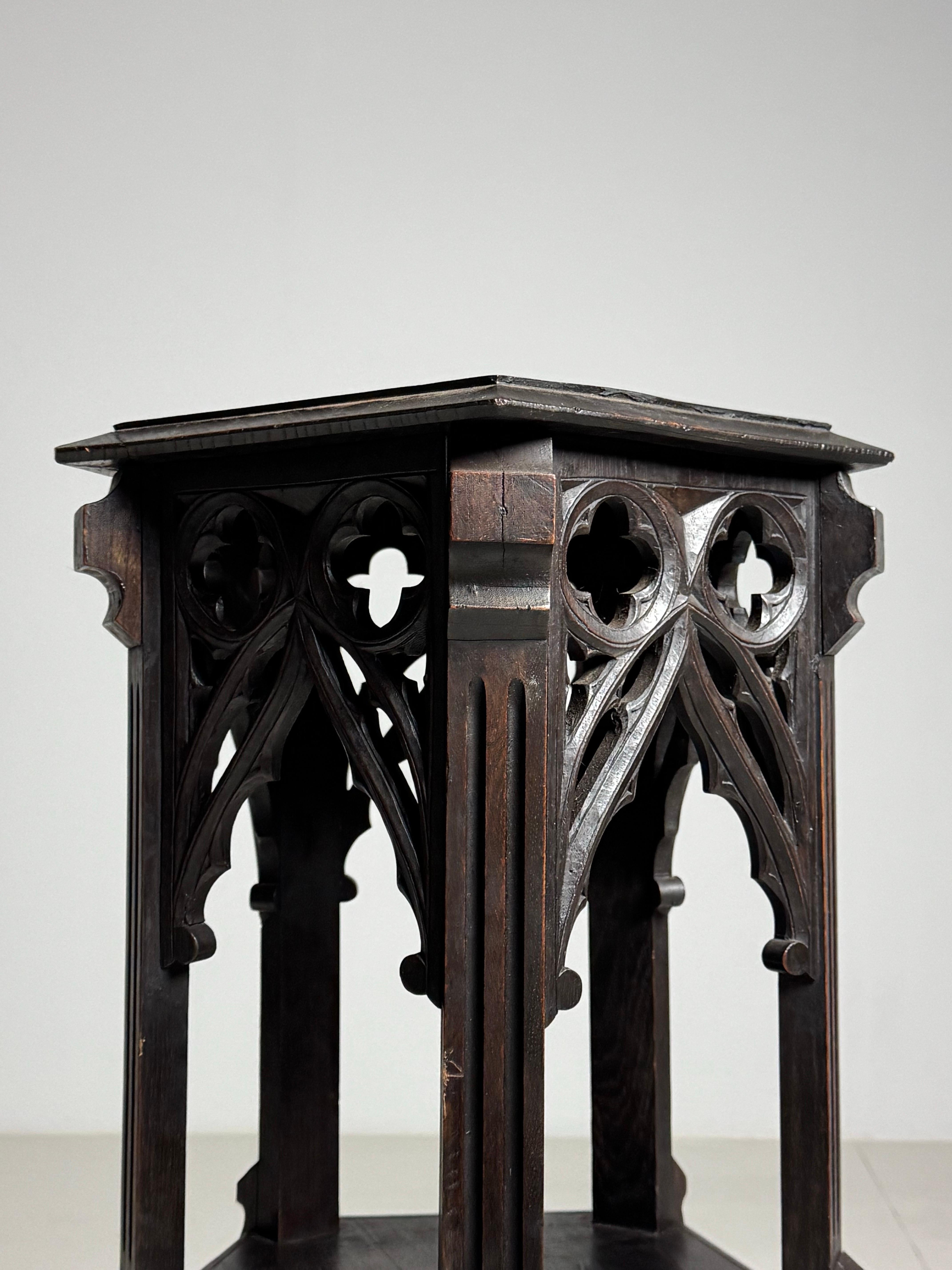 Oak Gothic Column French 19th Century For Sale