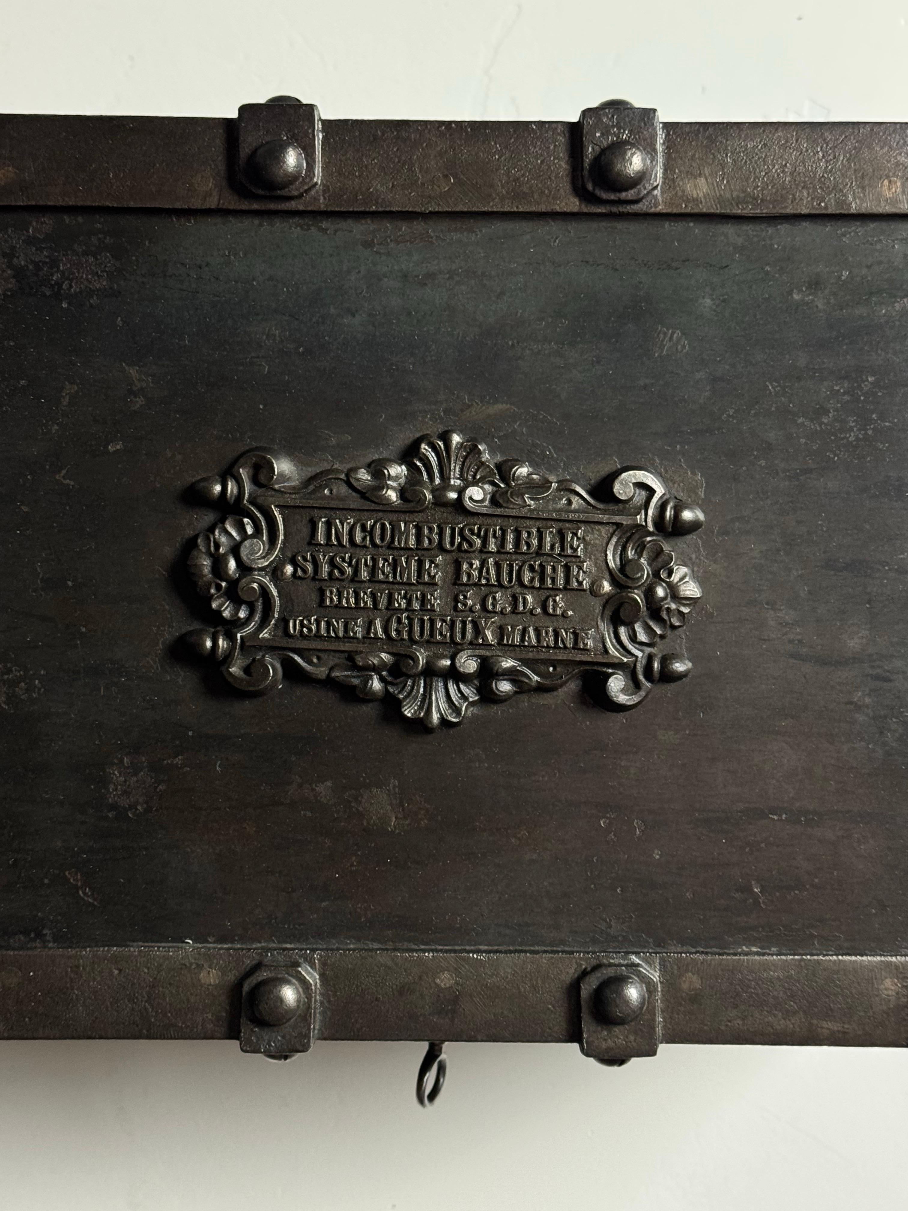 Metal French 19th Century Bauche Safe For Sale