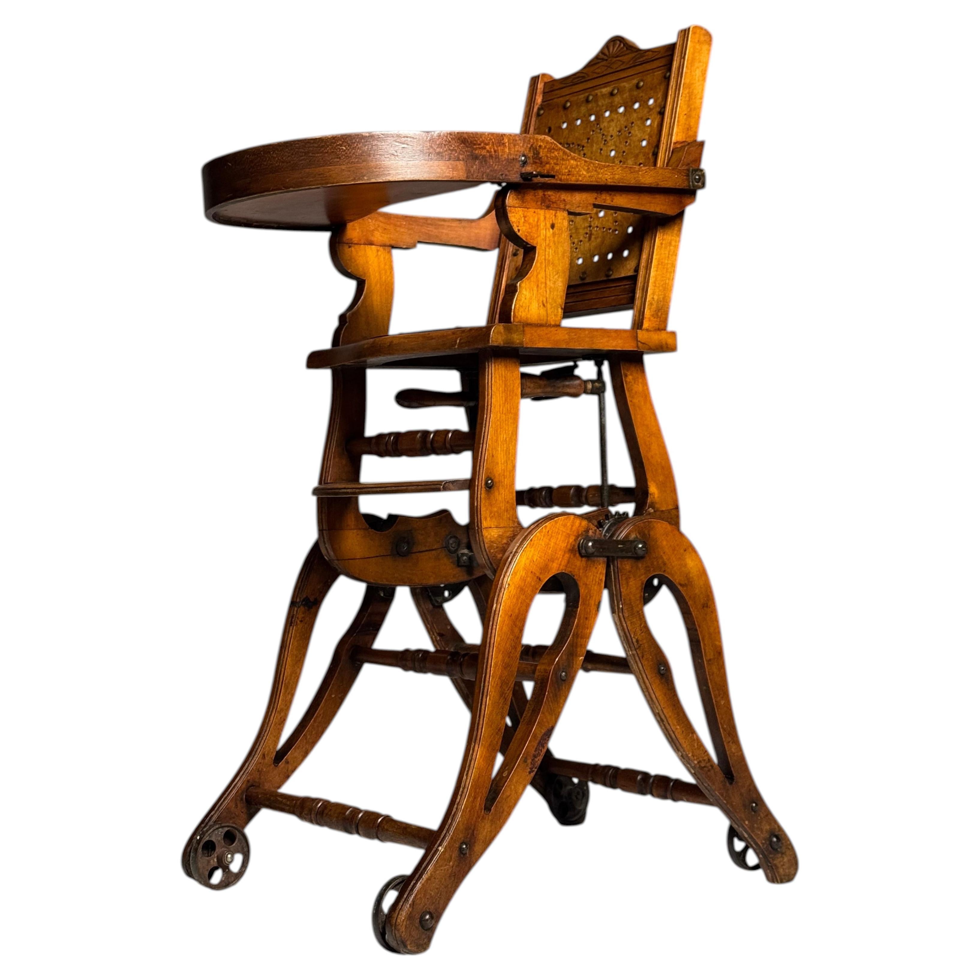 Antique Victorian high chair For Sale