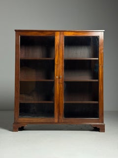 19th-century antique mahogany display cabinet