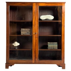 19th-century antique mahogany display cabinet