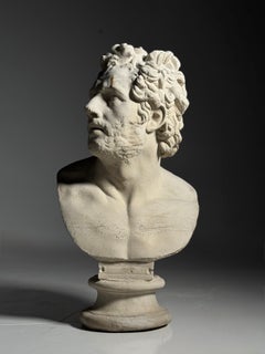 Betonbüste eines Gefährten des Odysseus