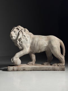 Lions de la famille Médicis, en pierre composite, XXe siècle