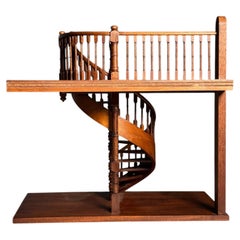 Architectural staircase model, wood, vintage