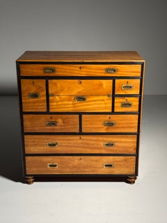19th-century campaign chest of drawers