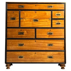 19th-century campaign chest of drawers