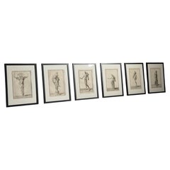 Set of 6 19th-century engravings