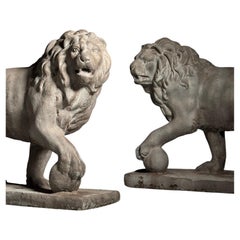 Leones de los Medici en piedra compuesta, siglo XX