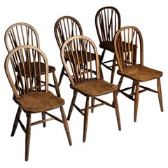 Ensemble de 6 chaises Windsor antiques