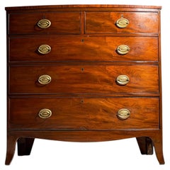 English mahogany bow-front chest of drawers