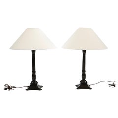 Paar Just Andersen D8-Tischlampen aus Disco-Metall
