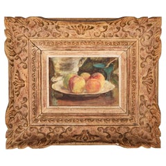"Still Life" oil painting on wood signed by the artist. France, 1900-20