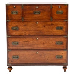 Victorian Military Campaign Chest in Solid Mahogany with Original Brass Fittings