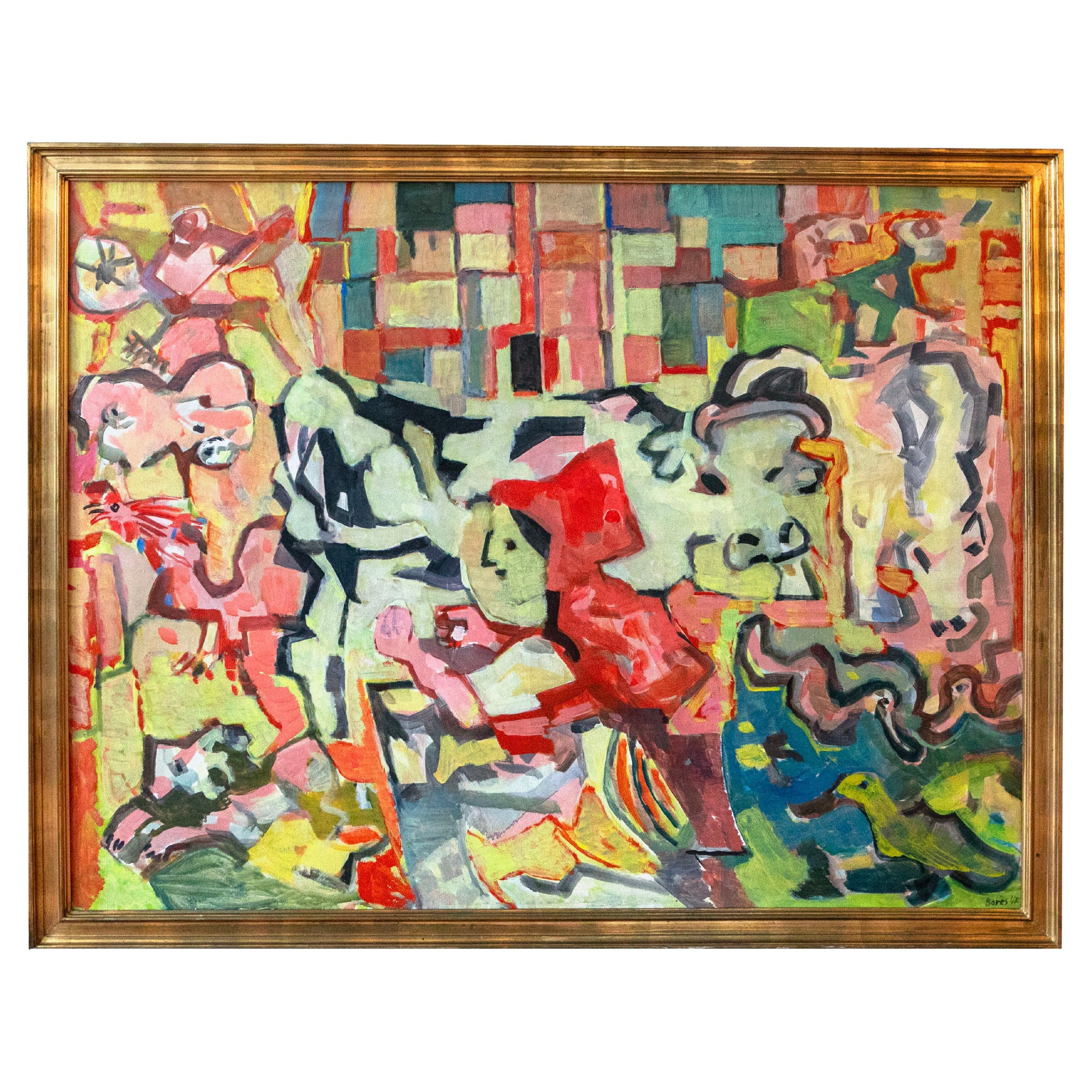 Large Painting By Francisco Bores - "La Ferme"