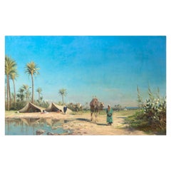 Peder Mønsted, Scene from North Africa, Signed Oil Painting