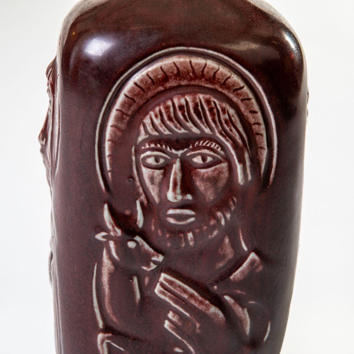 Danish Lidded Vase with Evangelists Relief by Jais Nielsen & Knud Andersen for R For Sale 1
