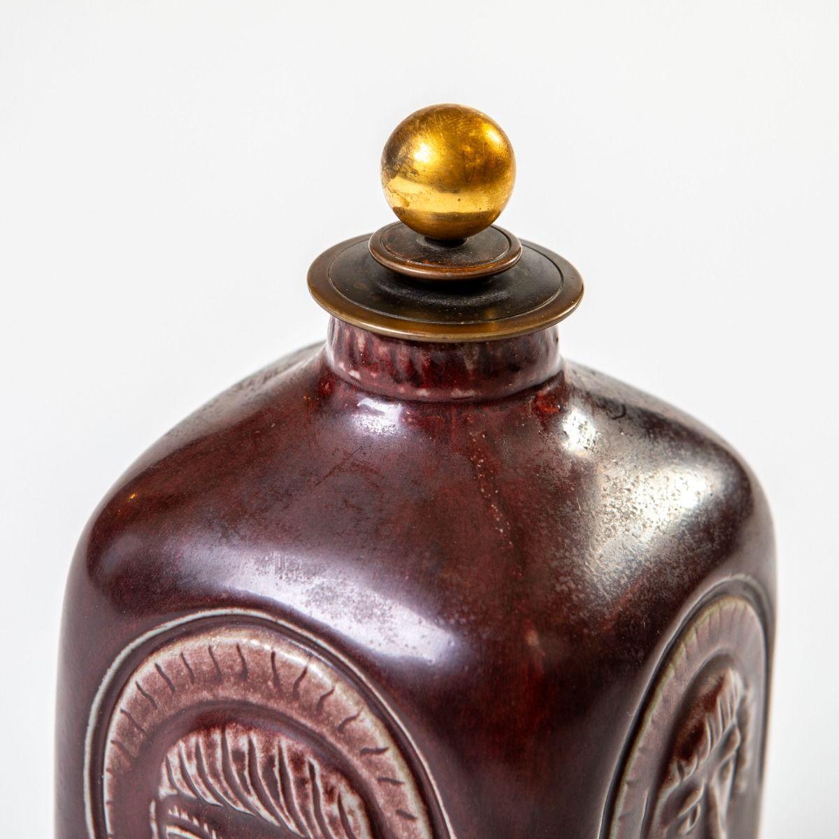Danish Lidded Vase with Evangelists Relief by Jais Nielsen & Knud Andersen for R For Sale 3