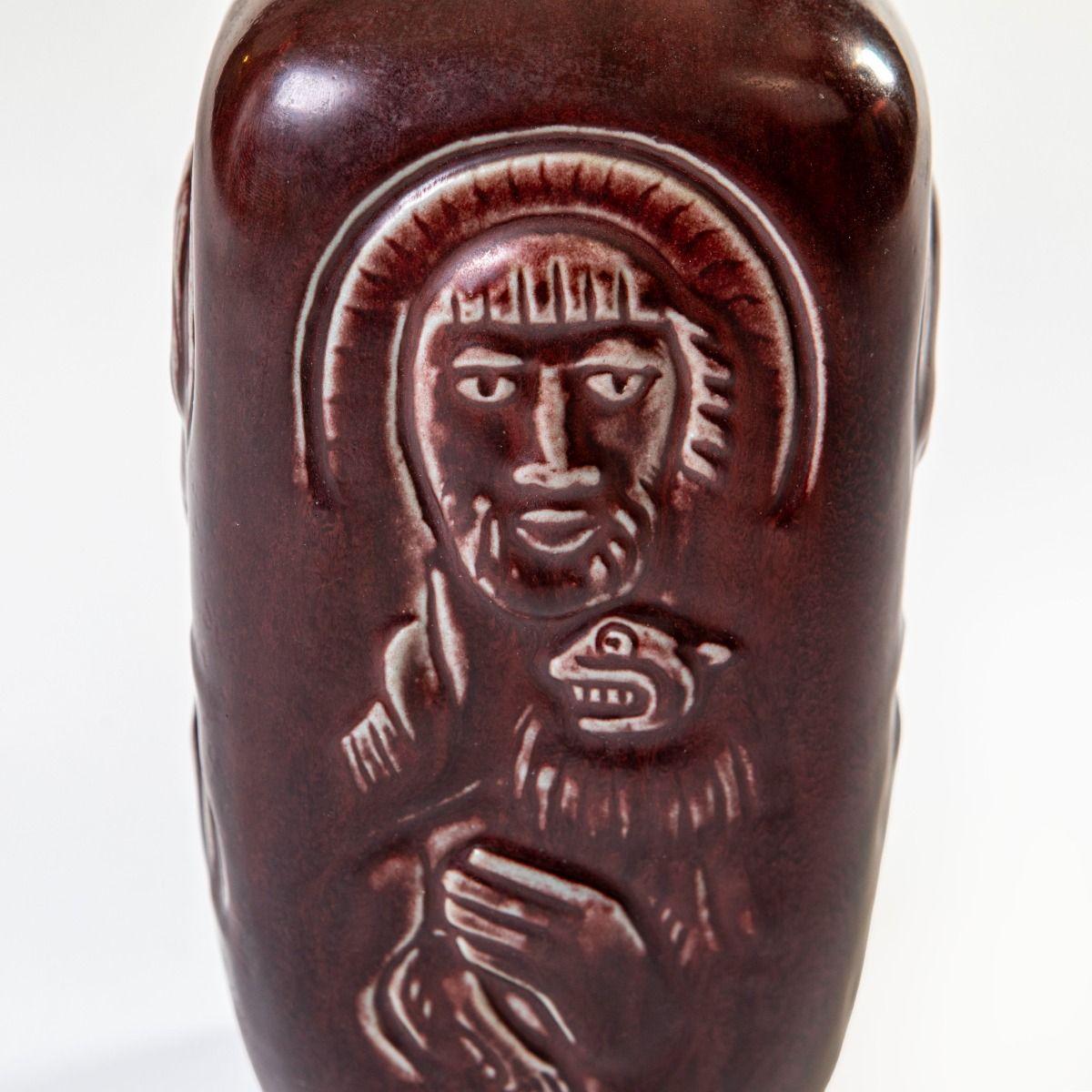 Danish Lidded Vase with Evangelists Relief by Jais Nielsen & Knud Andersen for R For Sale 2