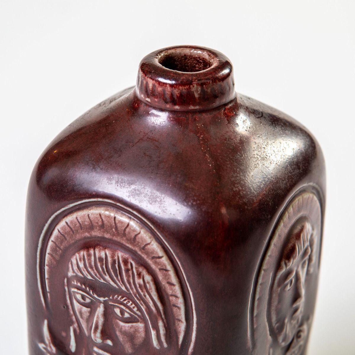 Danish Lidded Vase with Evangelists Relief by Jais Nielsen & Knud Andersen for R For Sale 4