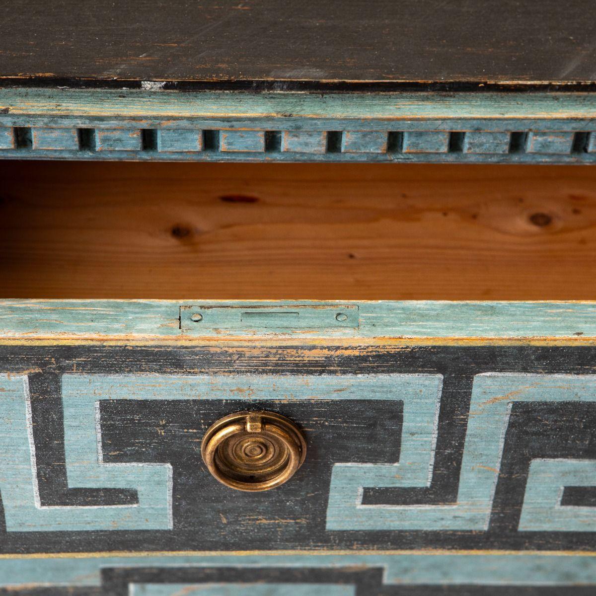 Pair of 19th Century Swedish Gustavian Chests in Blue Tones For Sale 3