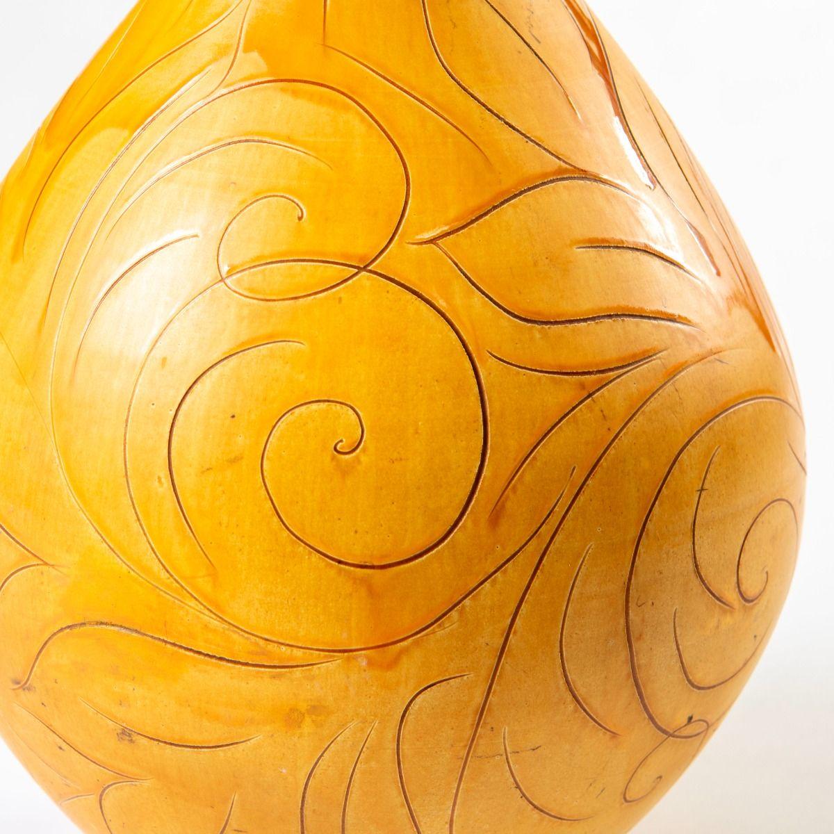 Vernissé Grand vase Kähler de Svend Hammershøi avec glaçure jaune d'uranium en vente
