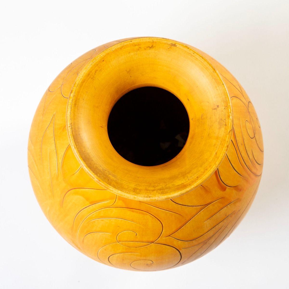 Grand vase Kähler de Svend Hammershøi avec glaçure jaune d'uranium en vente 1
