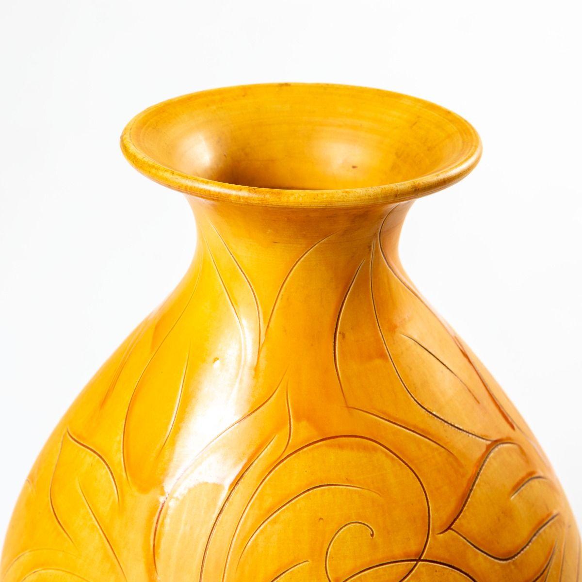 Céramique Grand vase Kähler de Svend Hammershøi avec glaçure jaune d'uranium en vente