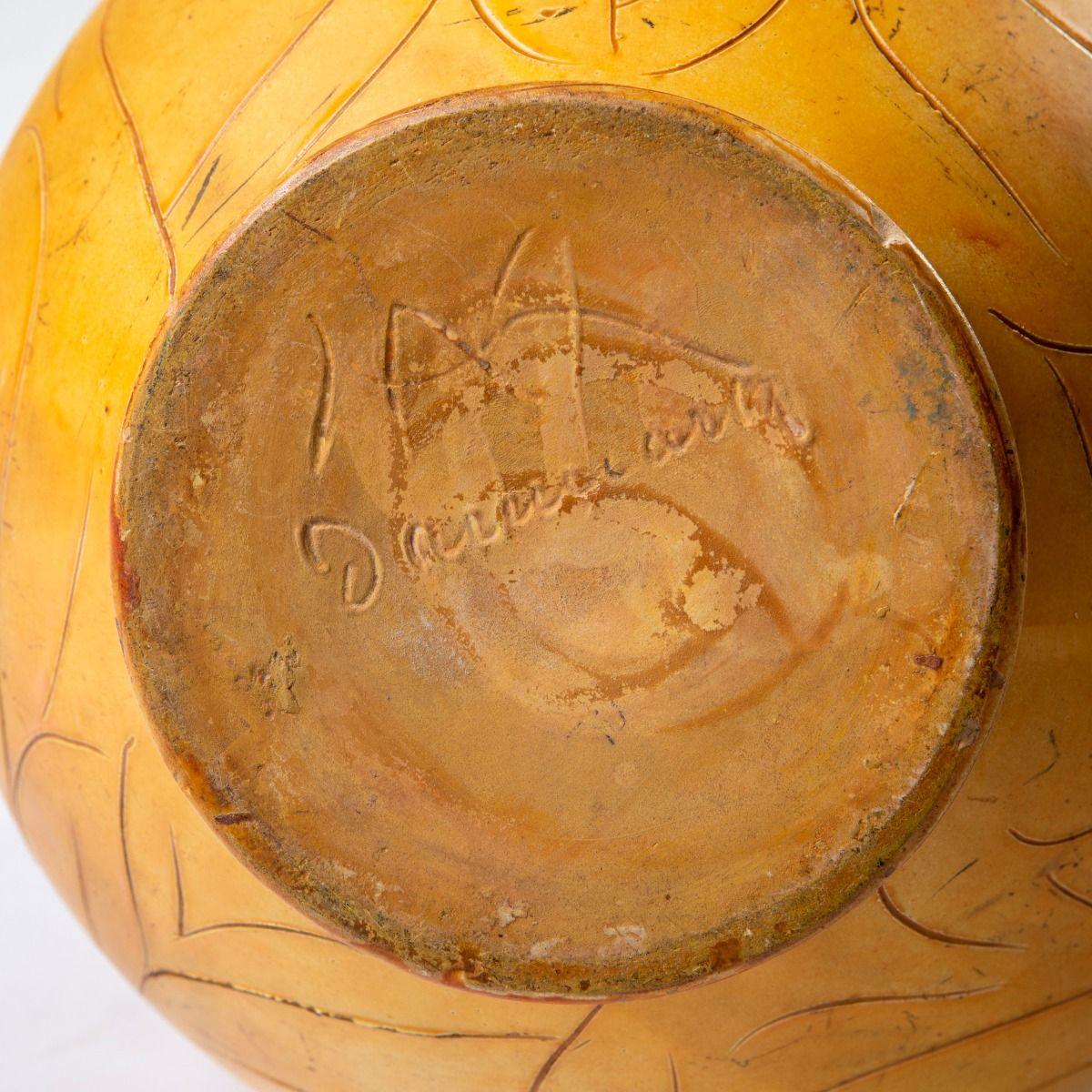 Grand vase Kähler de Svend Hammershøi avec glaçure jaune d'uranium en vente 3