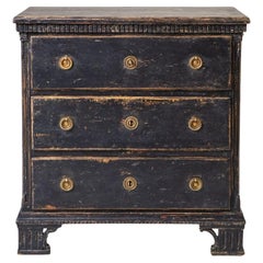 Danish Gustavian (Louis XVI) Pine Chest of Drawers with Original Brass Fittings