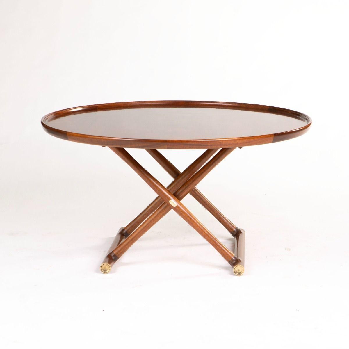 Mid-Century Modern Mogens Lassen ‘The Egyptian Table’ in Mahogany and Brass For Sale