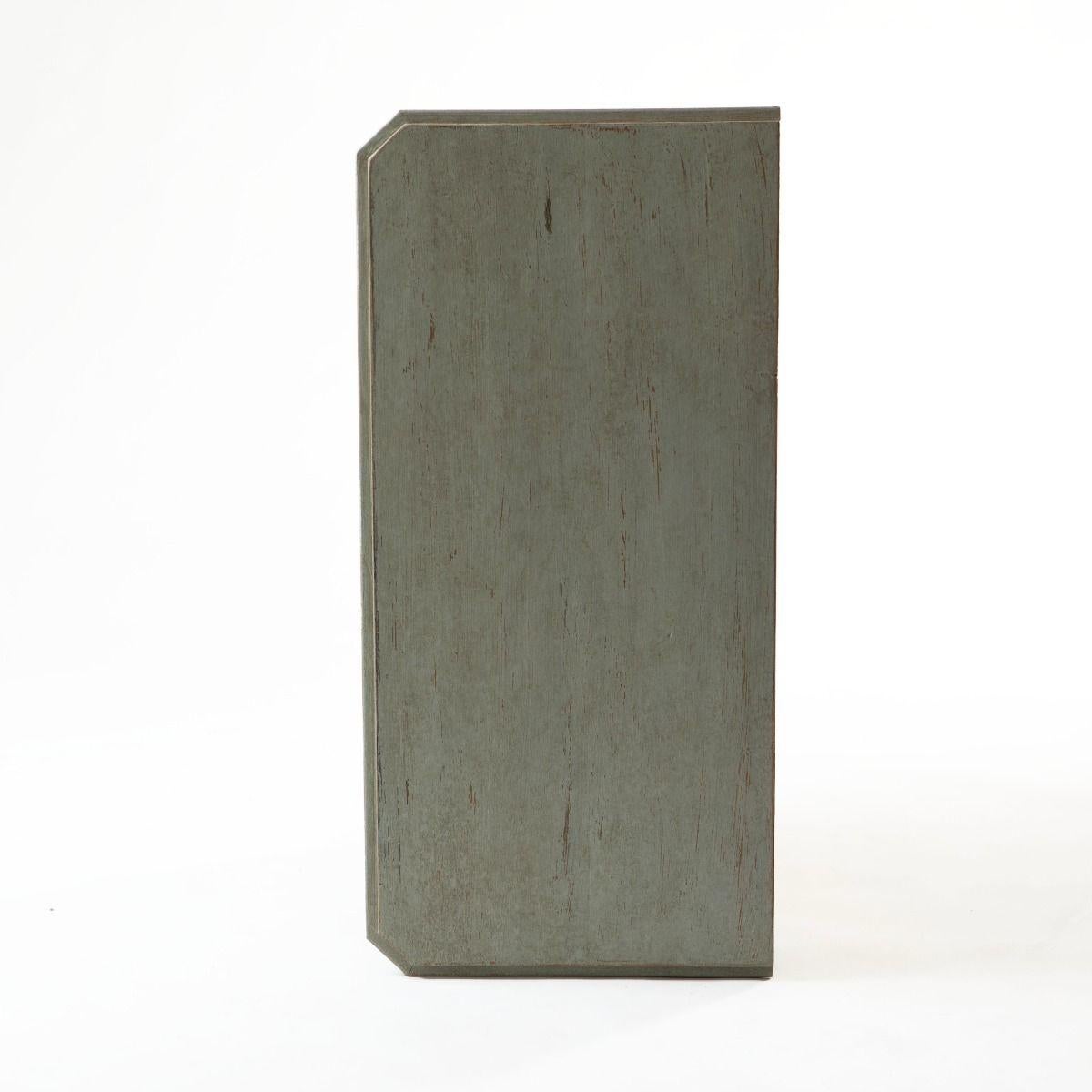 Brass 19th Ctr. Swedish Gustavian Chest of Drawers in Light Grey Painted Pine For Sale