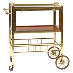 Art Deco Brass, Glass and Mahogany Tea or Dessert Trolley by Ernst Rockhausen Art Deco Brass, Glass and Mahogany Tea or Dessert Trolley by Ernst Rockhausen